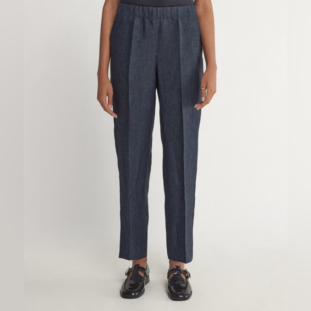Falconeri Linen Navy Cigarette Pants